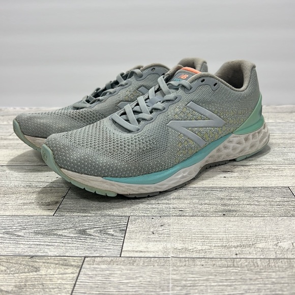 New Balance Fresh Foam 880 V10 Grey/Blue Running Lace Up Sneakers Athletic - Picture 3 of 12